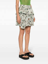 Ulla Johnson Keira Skirt in botanical mist - women's skirt - detail view