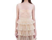 Bethelhelena - Gilded Fairy Crew Neck Tulle Top