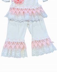 Katie Rose - Girl's Aria 2-Piece Lace With Flower Set