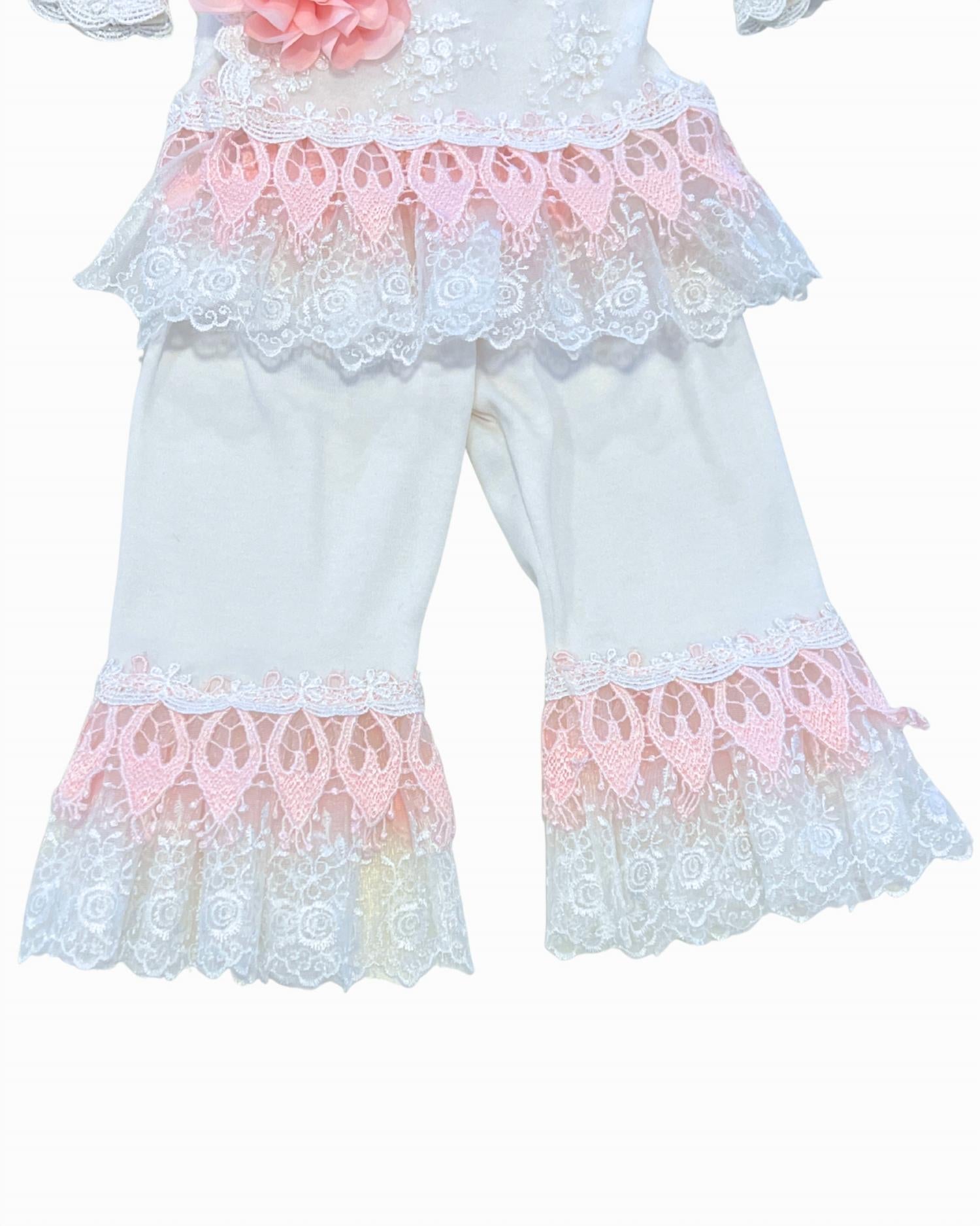 Katie Rose - Girl's Aria 2-Piece Lace With Flower Set