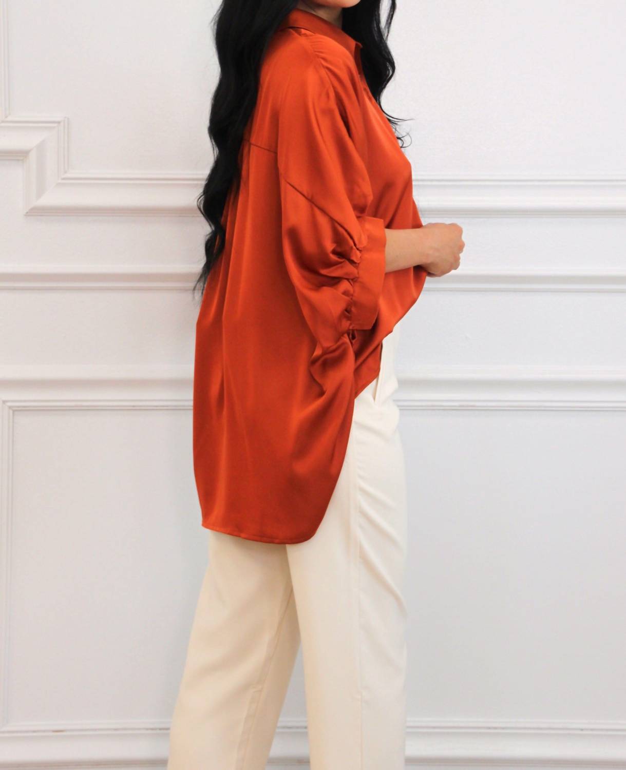 Day + Moon - Solara Satin Button Down Top