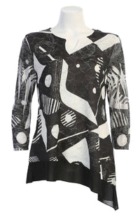 Jess & Jane - Women's Geonelle Lace Asymmetric Tunic Top