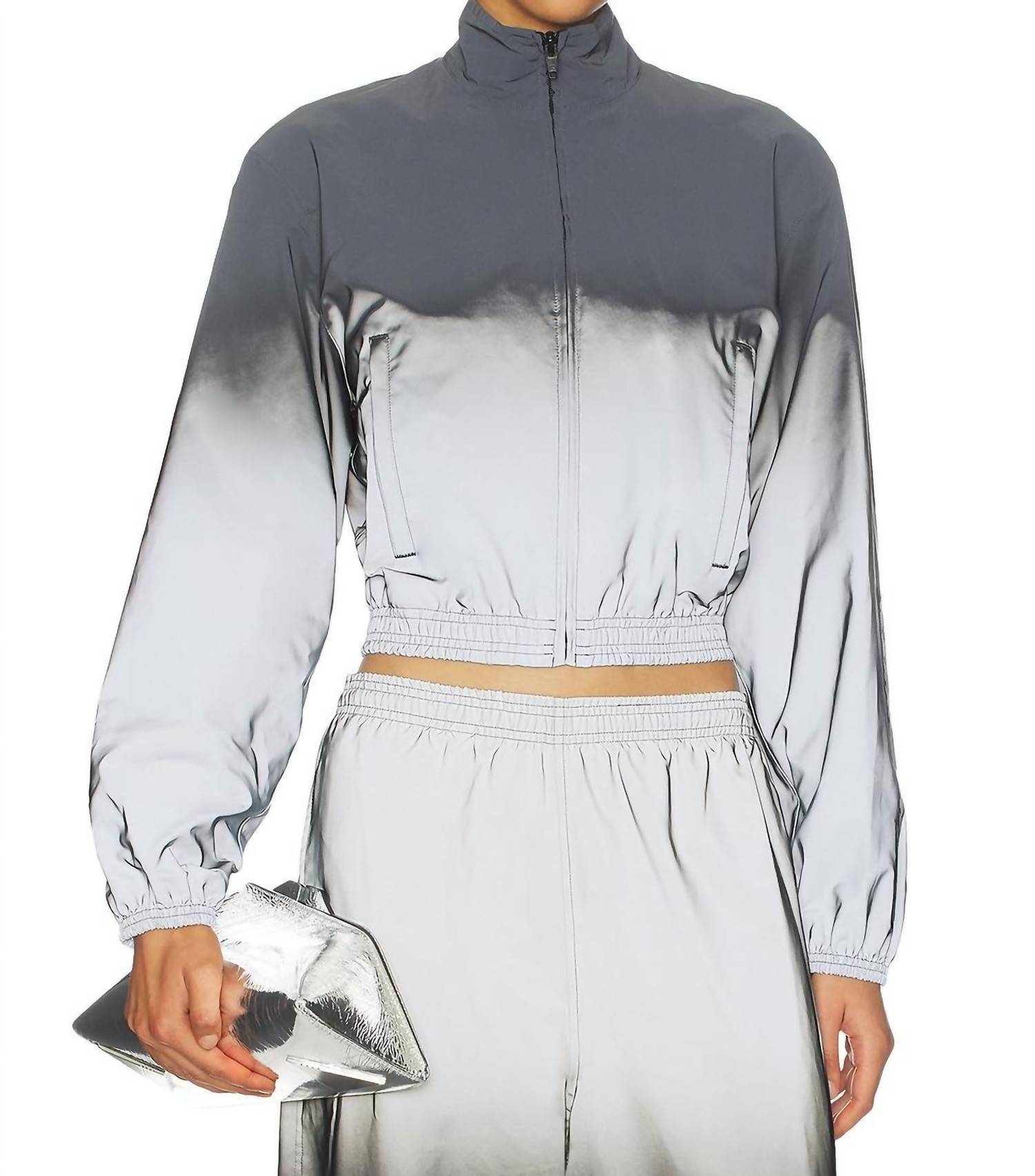 Alexander Wang - Reflective Shrunken Track Jacket