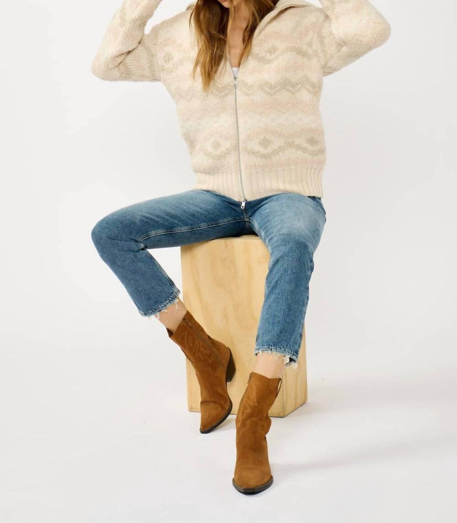 Lovestitch - Fair Isle Front Zip Sweater