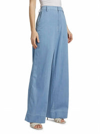JONATHAN SIMKHAI Coralena Wide Leg Pants in stratus - women's pants - detail view