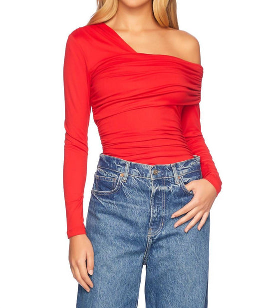 Susana Monaco - One Arm Off Shoulder Gathered Top