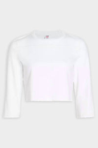 Re/Done - Cropped Varsity Long Sleeve Tee