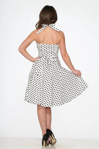 Orchid Bloom - Polka Dot Halter Dress