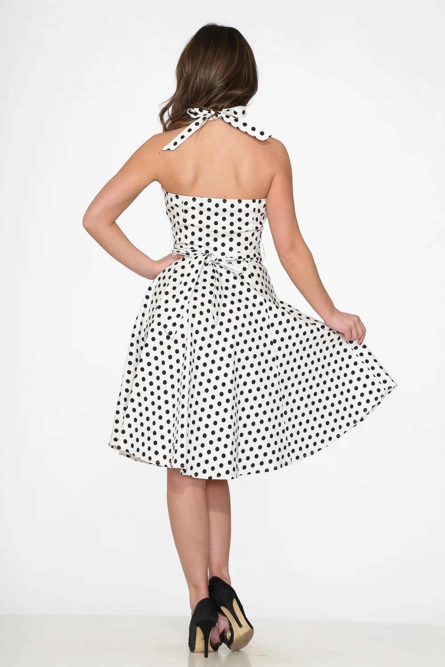 Orchid Bloom - Polka Dot Halter Dress
