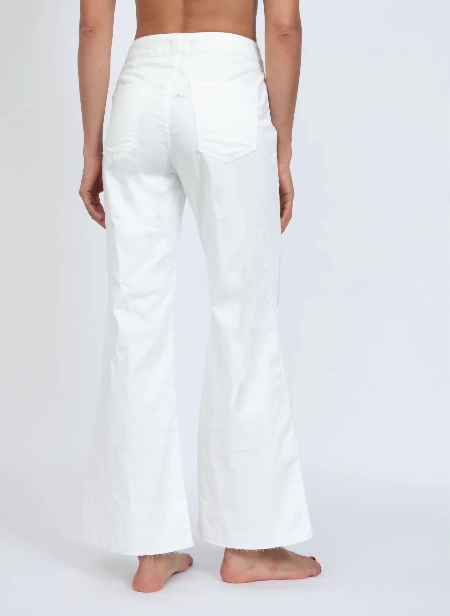 ASKK NY Cropped Brighton Ankle Pants in ivory - women's pants - alternate view