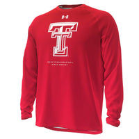 UNDER ARMOUR Men's Texas Tech Shooter Long Sleeve Shirt in red - men's long sleeve top