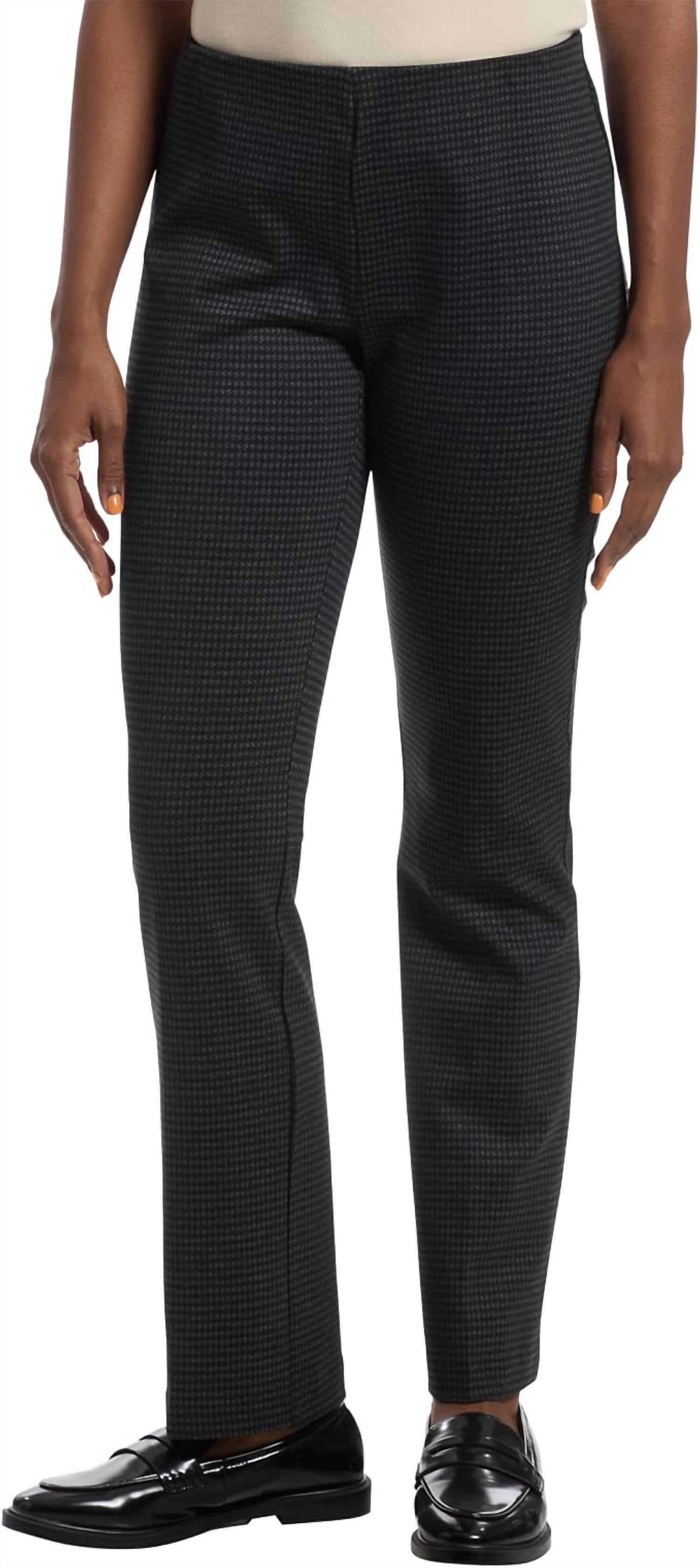 Elliott Lauren - Houndstooth Straight Pull On Pants