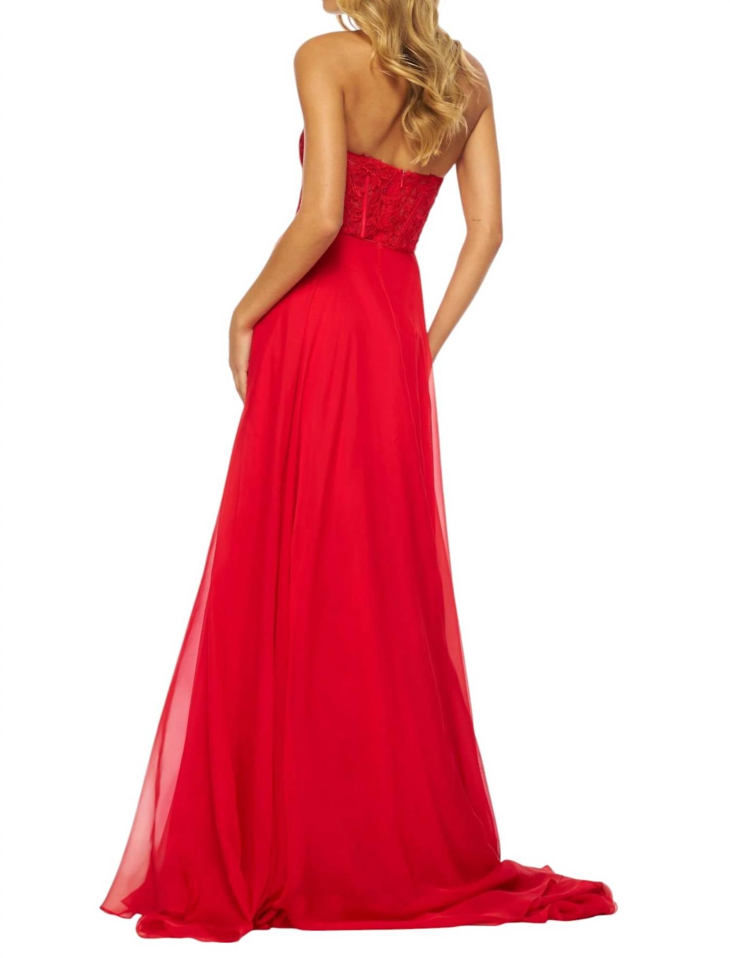 Sherri Hill - Strapless Delicate Floral Prom Dress