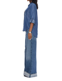 Velvet Heart Riley Denim Shirt in blue - women's shirt - alternate view