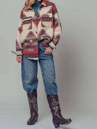 Urban Daizy - Aztec Print Long Sleeve Jacket
