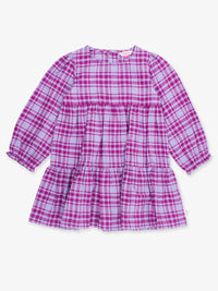 Rufflebutts - Girls' Harper Plaid Woven Long Sleeve Tiered Twirl Dress