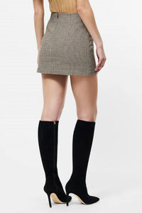 French Connection - Houndstooth Wool Mini Skirt