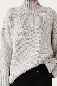 KNIT MOCK NECK SWEATER