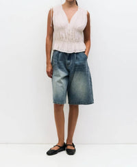 Mod Ref - V-neck Tank Top With String Detail