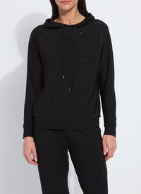 Lysse Studded sweatshirt hoodie in black - women's top