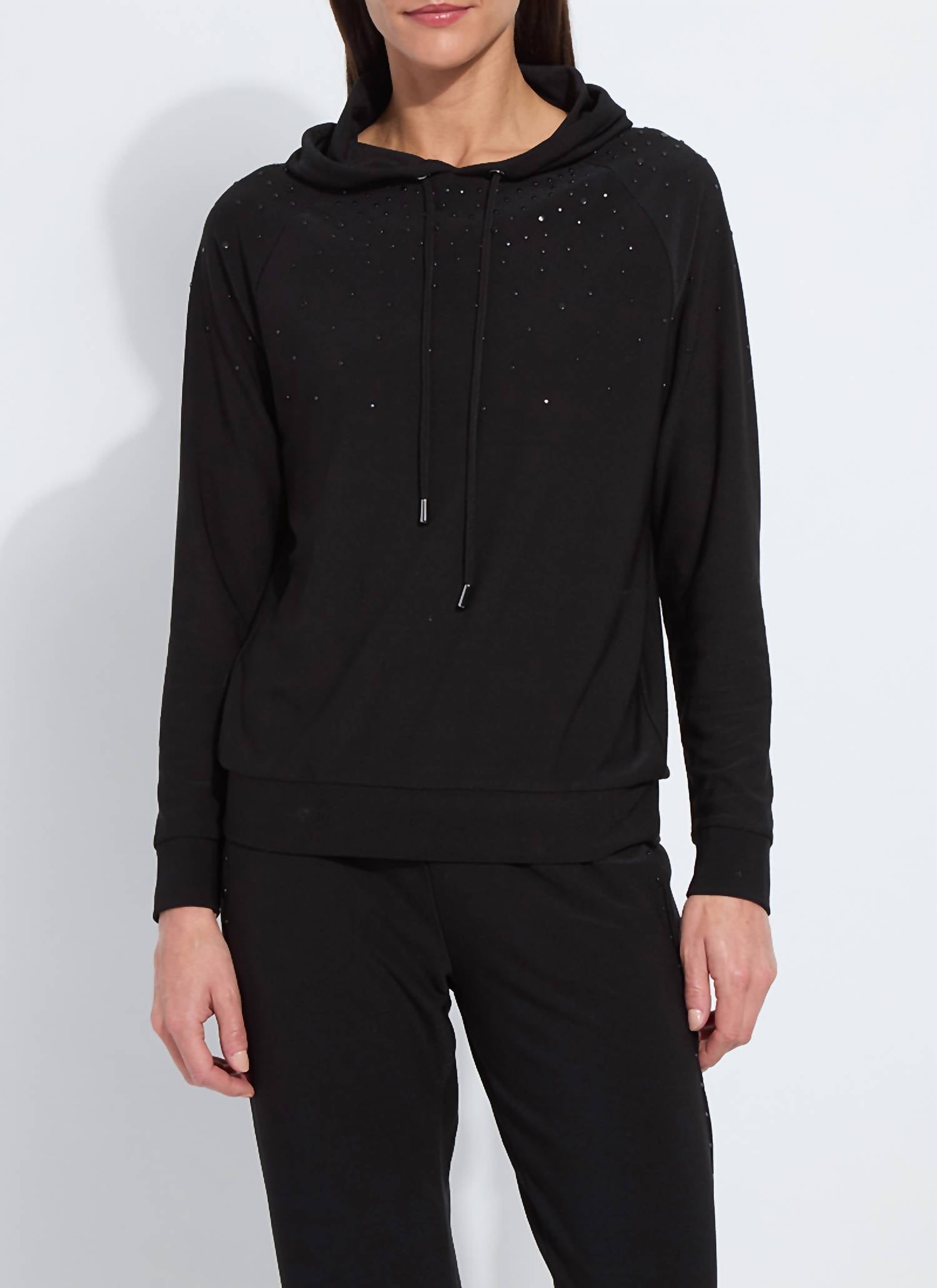 Lysse Studded sweatshirt hoodie in black - women's top