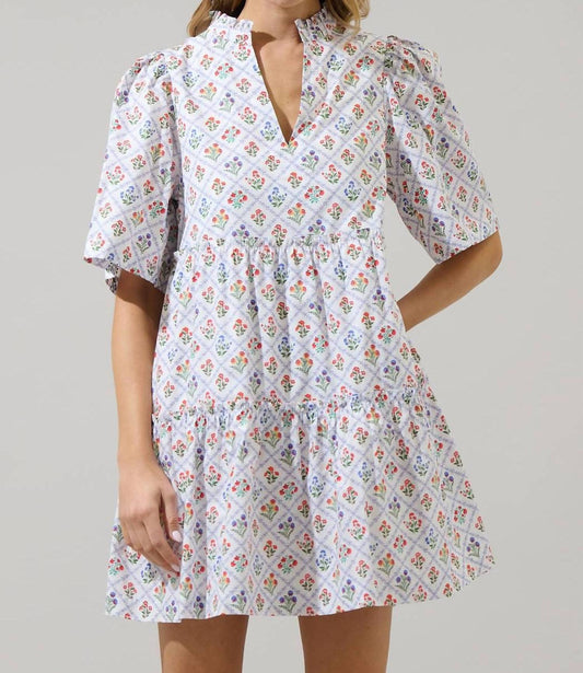 Sugarlips - Lara Floral Dixie Split Neck Shift Dress