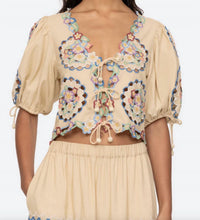 SEA Melinda Crop Top in ecru - women's shirt