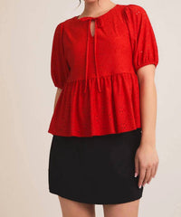 Gilli - Ava Front Tie Baby Doll Top