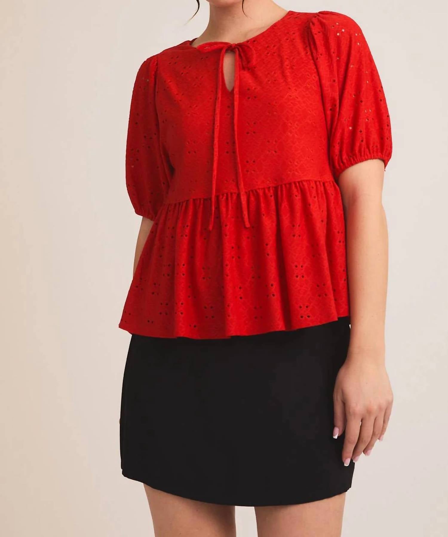 Gilli - Ava Front Tie Baby Doll Top
