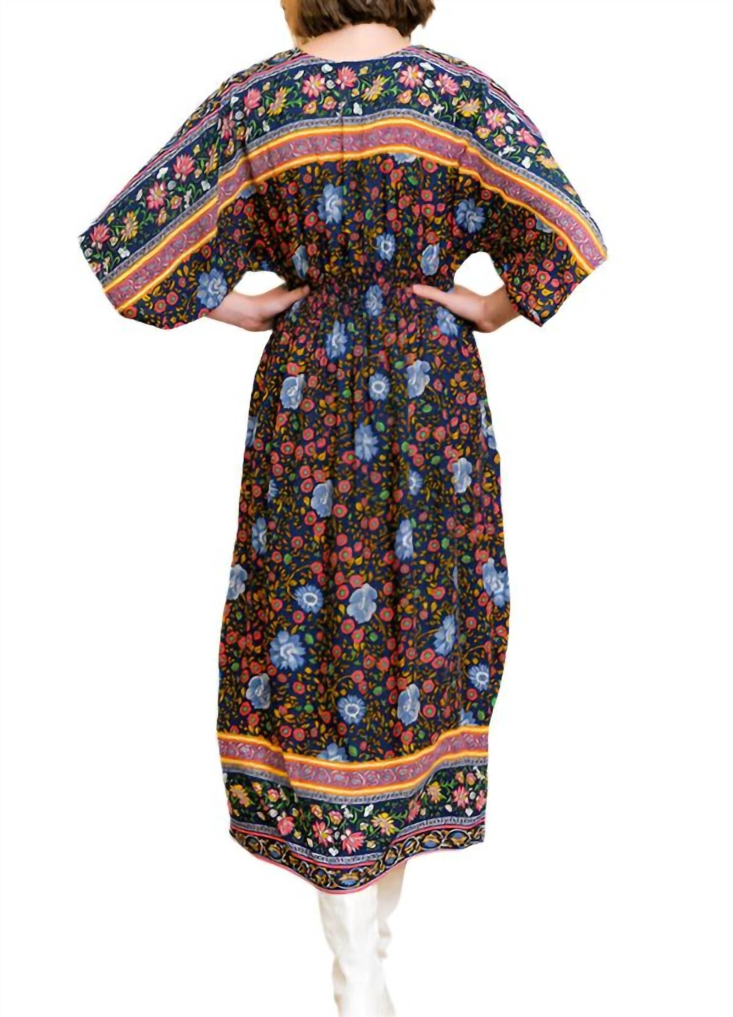 Umgee - Floral Smocked Waist Maxi Dress