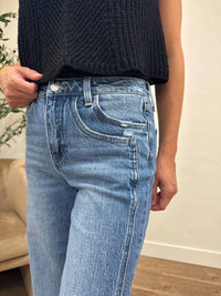VERVET BY FLYING MONKEY High Rise Baggy Wide Leg Jeans in med wash - women's jeans - view 5