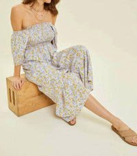 Faire - Floral Smocked Midi Dress