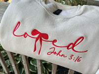 Your Embroidery Girl - Women's Loved John 3:16 Embroidered Sweatshirt