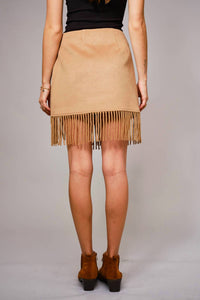 Blue B - Fringe Buckle Wrap Mini Skirt