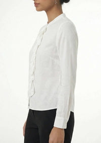 Area Stars Women's Ruffle Linen Top in white - women's blouse - view 7