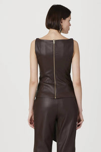 Toccin - Women's Linda Vegan Leather Tie Front Corset