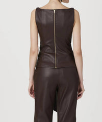 Toccin - Women's Linda Vegan Leather Tie Front Corset