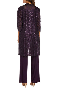 R&M Richards - Lace 3/4 Sleeve 3-piece Pants Set