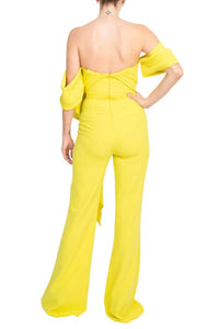 Jovani - Women's Off The Shoulder Scuba Crepe Prom Jumpsuit