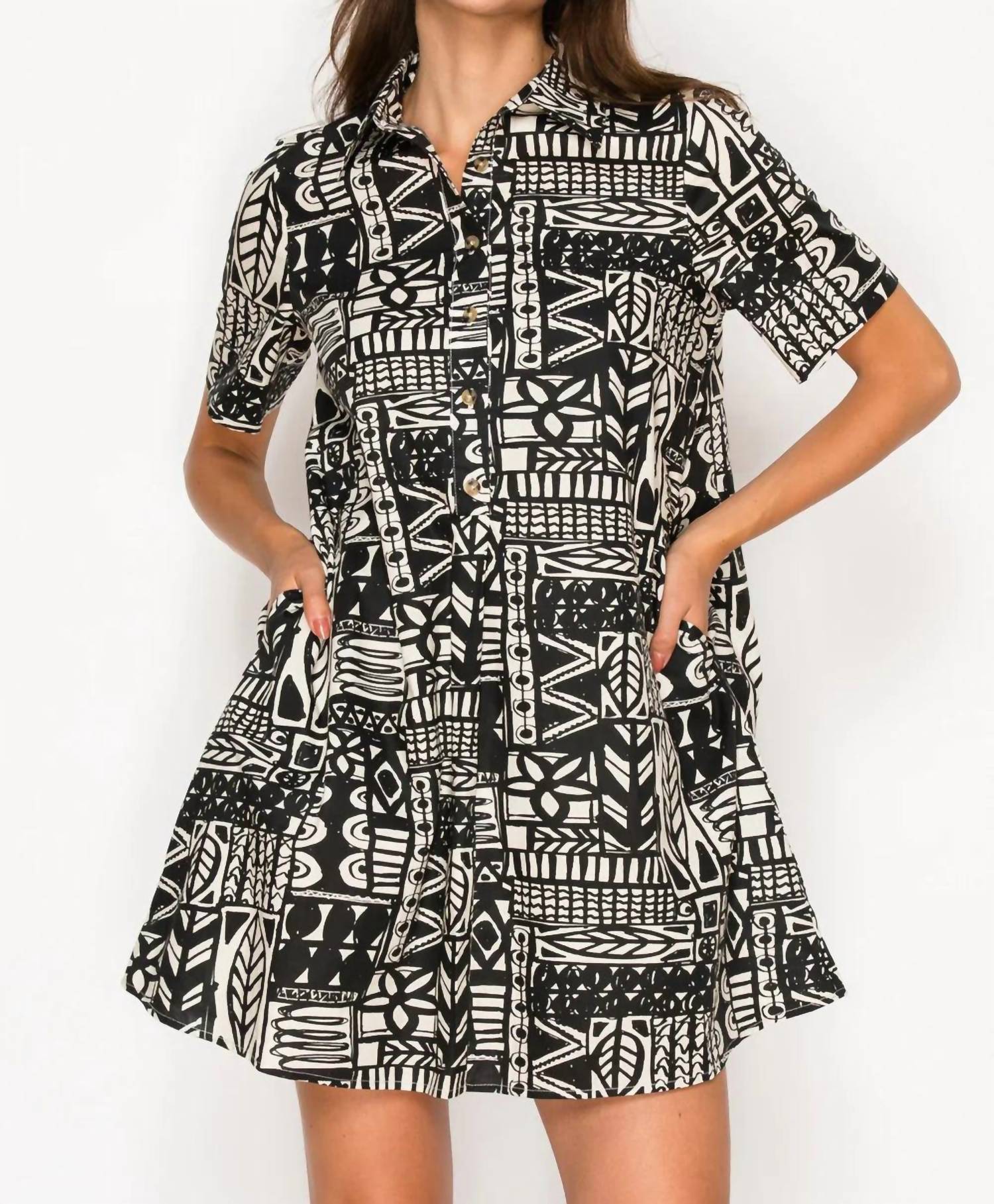Meet Me In Santorini - Nysa's Ink Shirt Dress