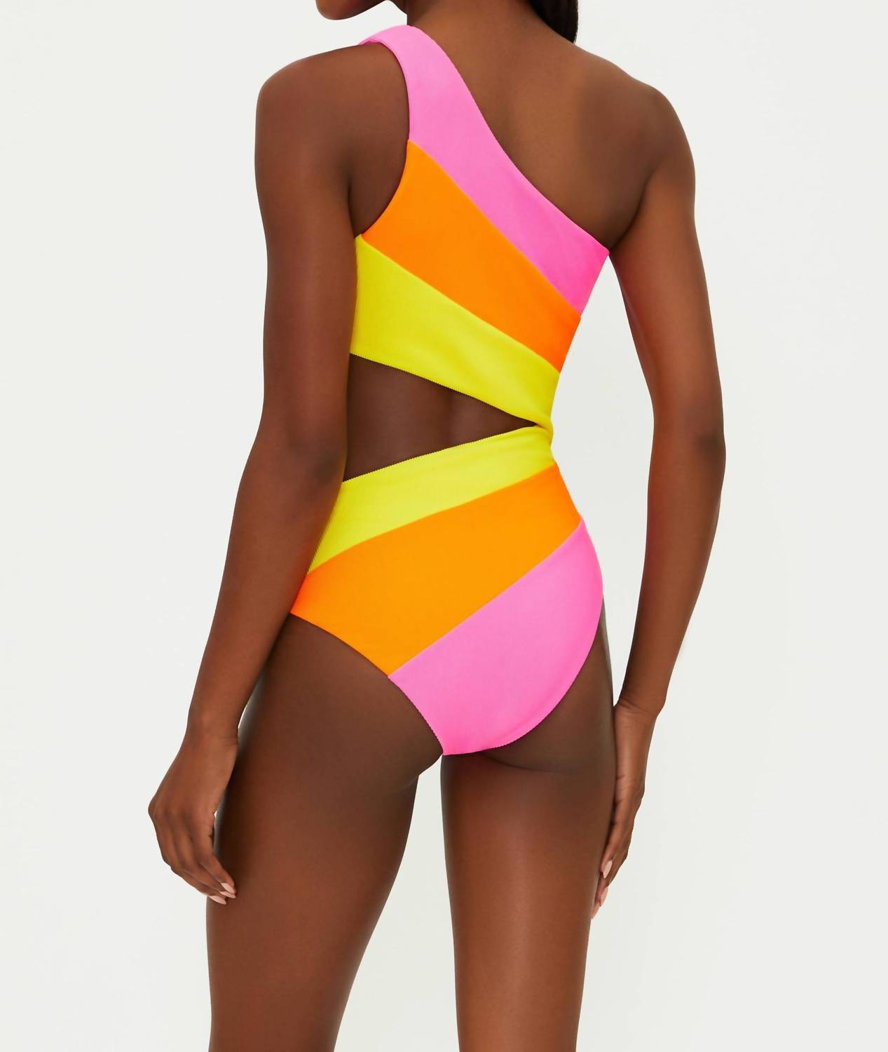 Beach Riot Joyce One Piece Bikini in soleil colorblock - women's swimwear - alternate view