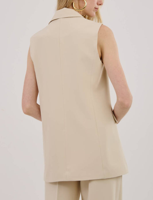 Unique Chic - Eunice Sage Tailored Long Vest