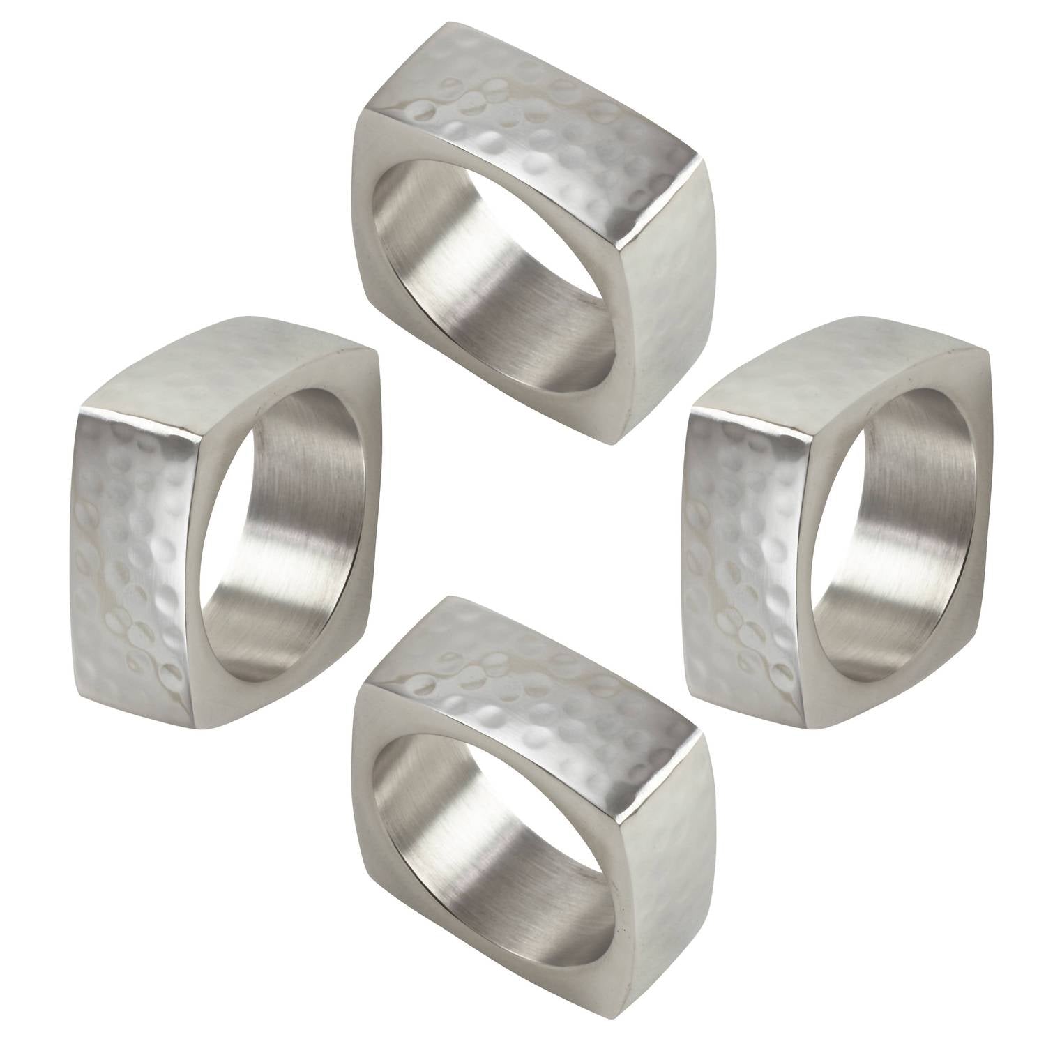 Saro Lifestyle - Hammered Napkin Ring - Set Of 4