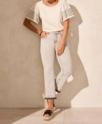 Tribal - Sophia Curvy Micro Flare Crop Jeans