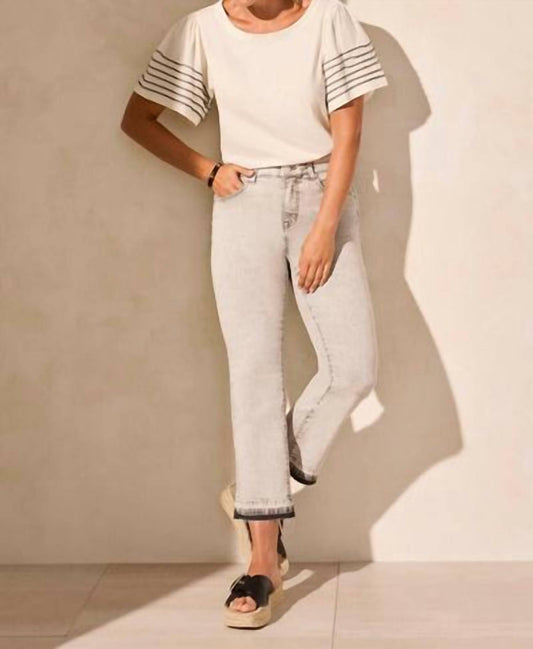 Tribal - Sophia Curvy Micro Flare Crop Jeans