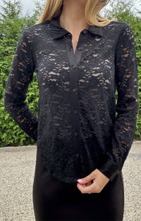 Red Haute - Lucia Lace Boyfriend Shirt