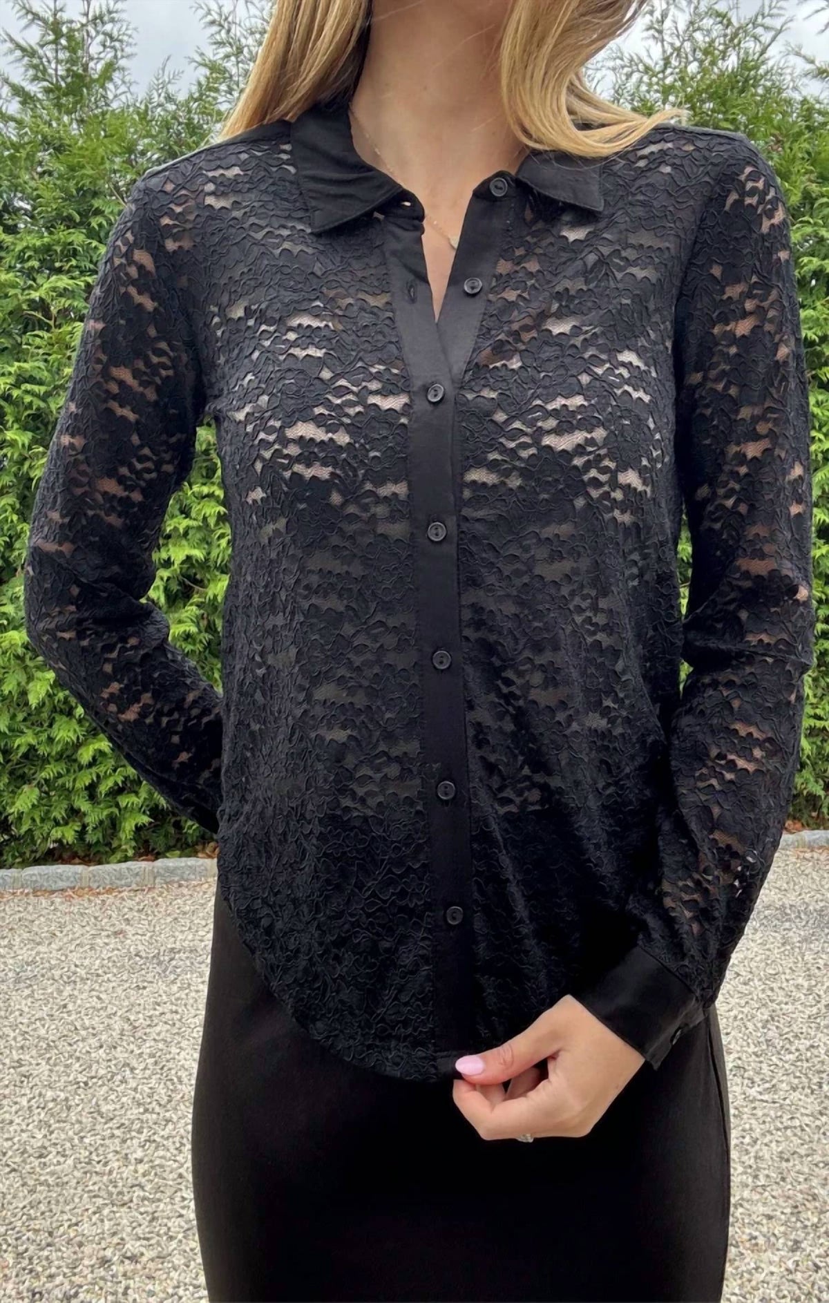Red Haute - Lucia Lace Boyfriend Shirt