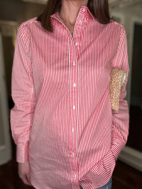 Yest - Rae Coral Striped Button Up