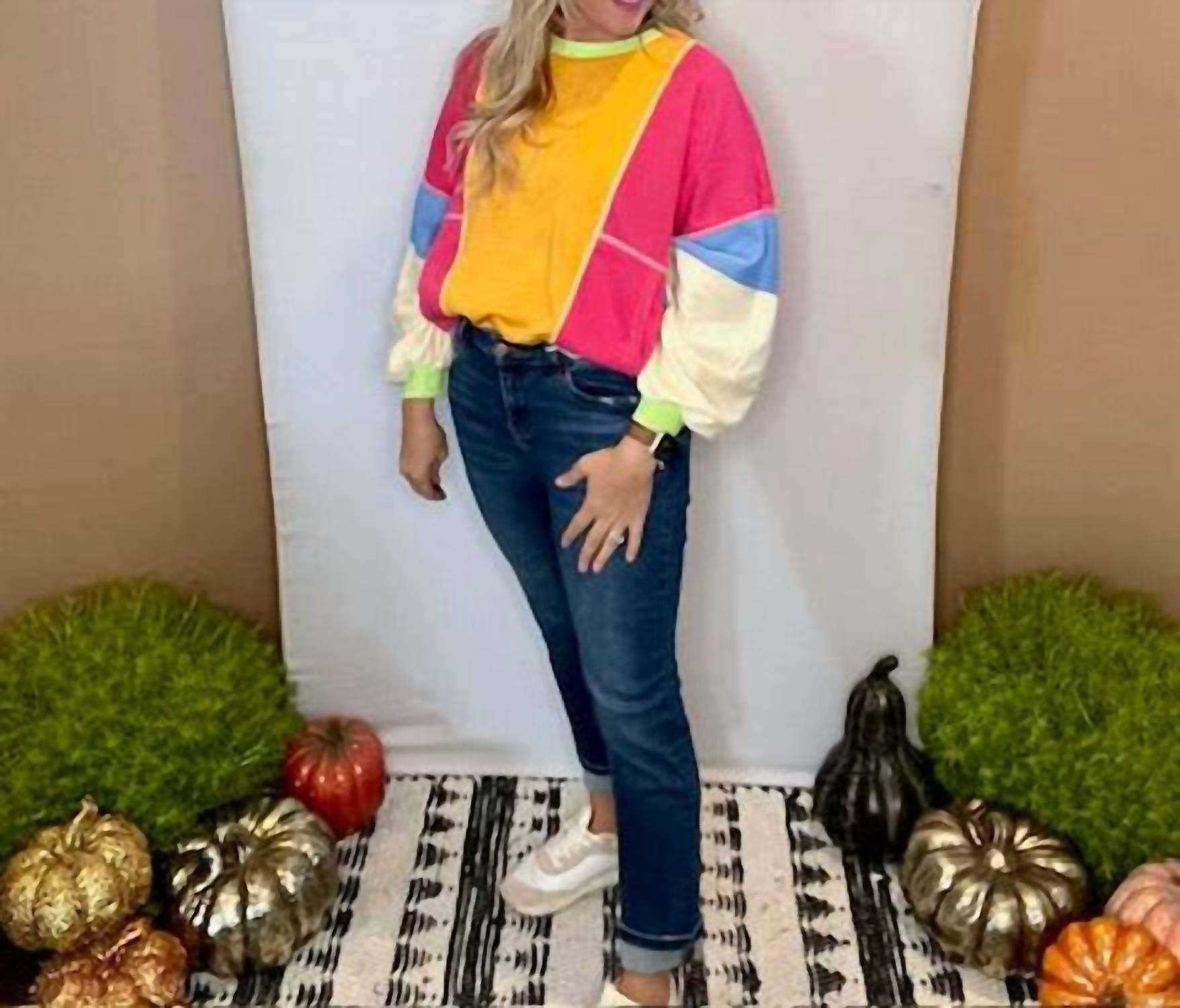 Sweet Lover Fashion - Patchwork Oversized Top