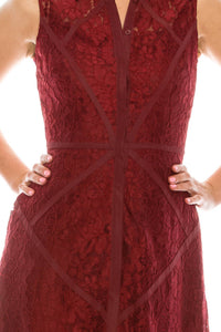 Aidan Mattox - Sleeveless Piping Detail A-line Dress